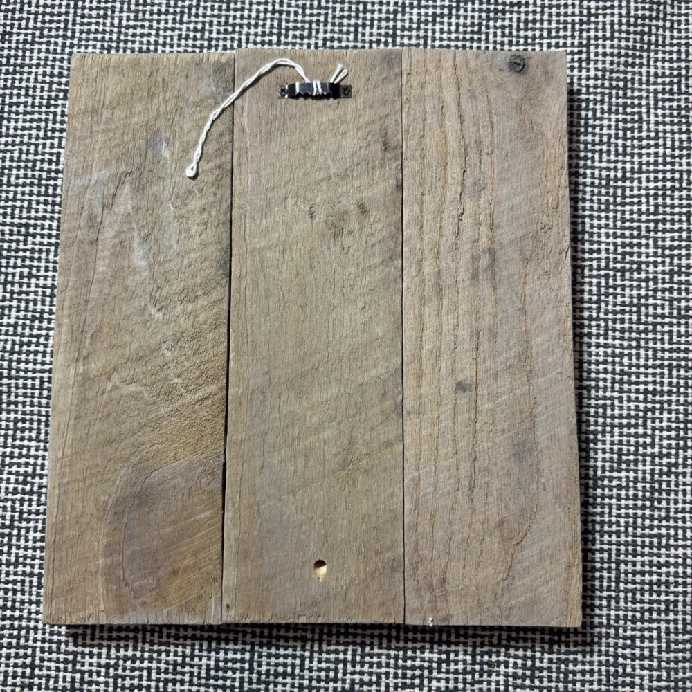 Rustic Reclaimed Wood Photo Display Board Metal Clip 8.5x9.5 Farmhouse Decor